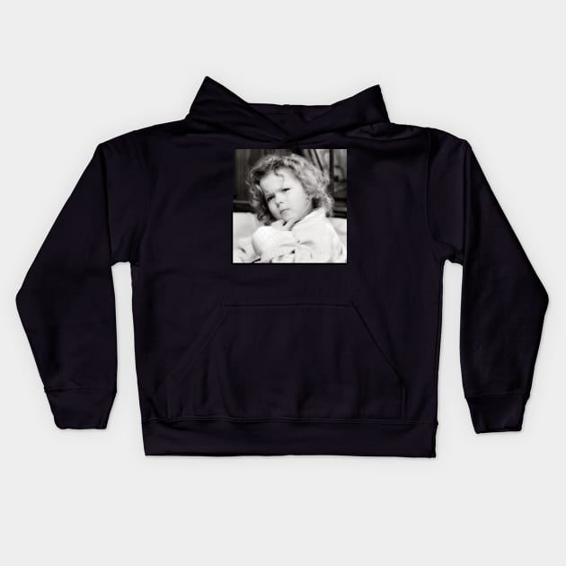 Shirley Temple Deep in Thought Kids Hoodie by RetroSalt